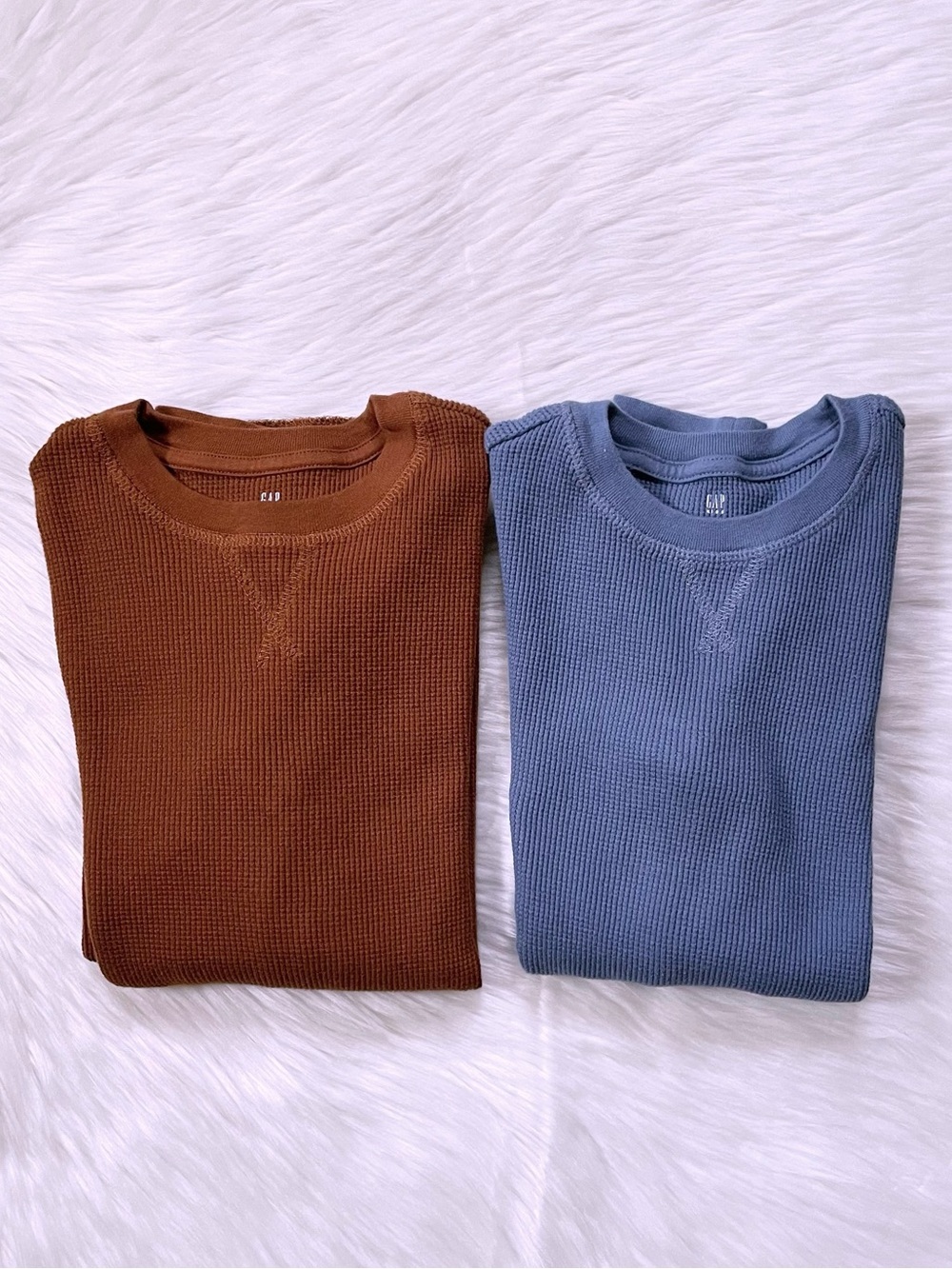 Gap Kids 2 Waffle Knit Long Sleeve Tees